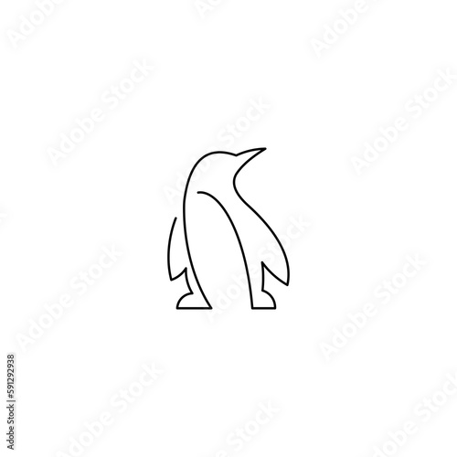 black line penguins on white background.