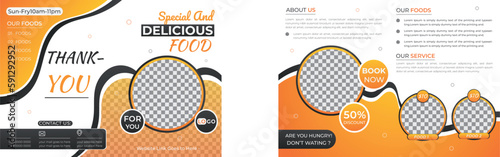 Special Delicious Food Menu Bifold Brochure Creative Design, 4 Page Brochure Flyer Design Template Design Suitable for Restaurant Business