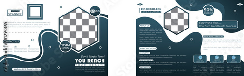 Medical Healthcare Bifold 4 Page Brochure Flyer Cover Template for Doctor and Hospital Promotion