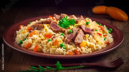 Delicious atollado rice dish typical Colombian food