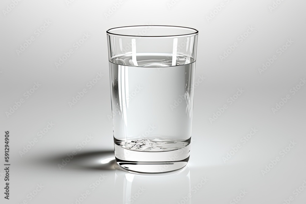 glass of clear water on a white background. Generative AI glass of clear water on a white background. Generative AI