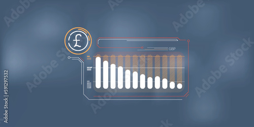 Simple infographics about the fall of the pound sterling price.