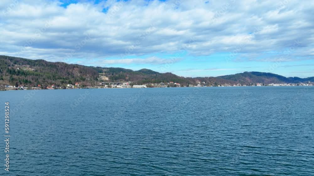 Lake Woerthersee in Austria - aerial view - travel photography Lake Woerthersee in Austria - aerial view - travel photography
