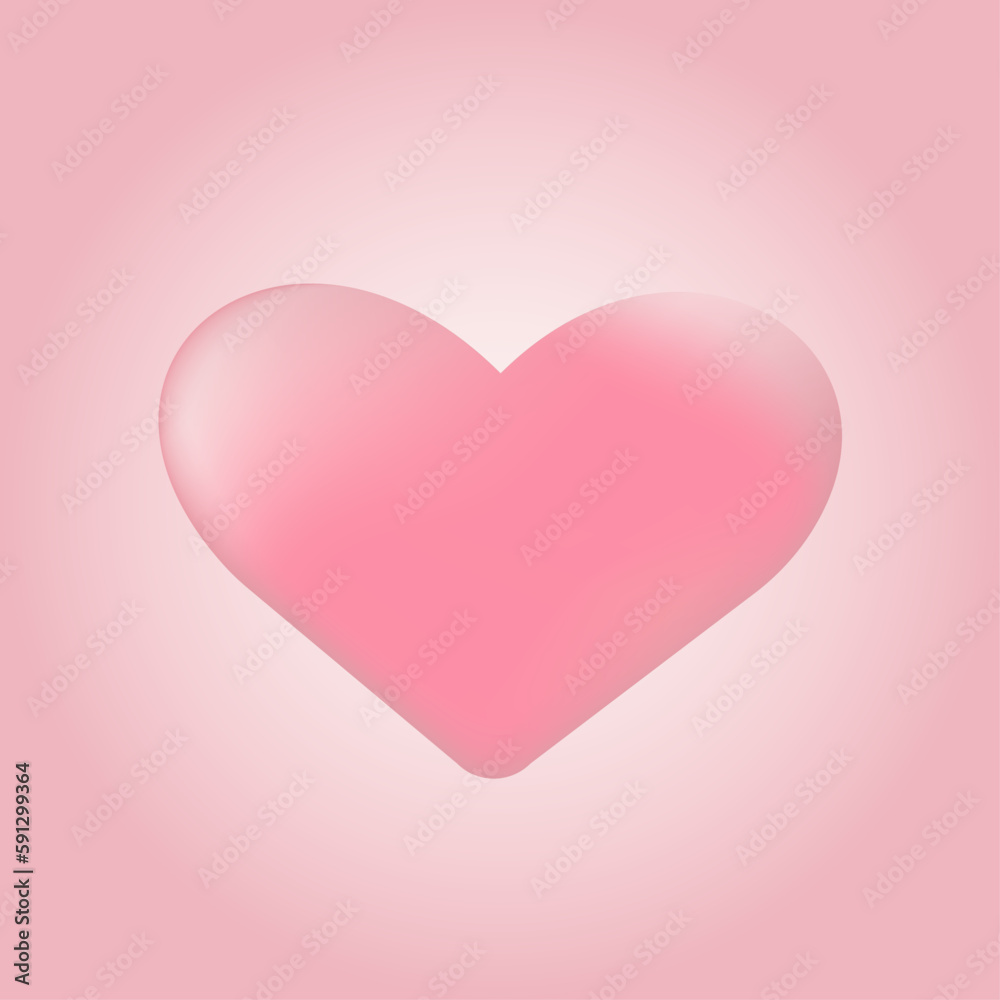 Pink heart gradient vector