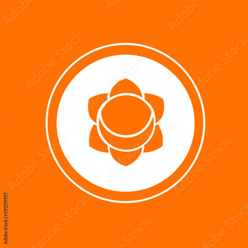 Symbol of Svadhisthana (sacral chakra) on orange background