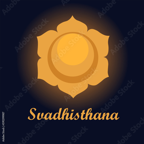 Symbol of Svadhisthana (sacral chakra) on black background