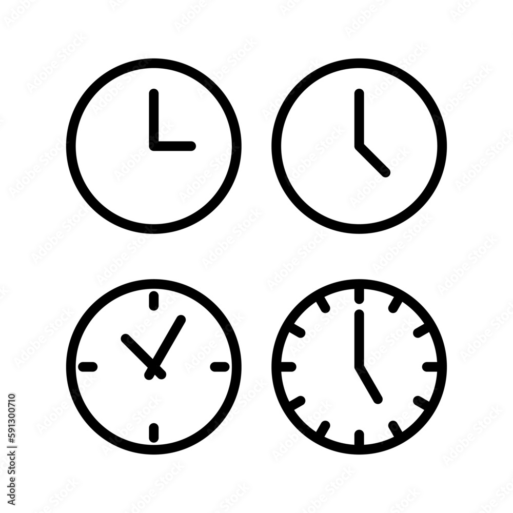Clock icon vector illustration. Time sign and symbol. watch icon Clock icon vector illustration. Time sign and symbol. watch icon