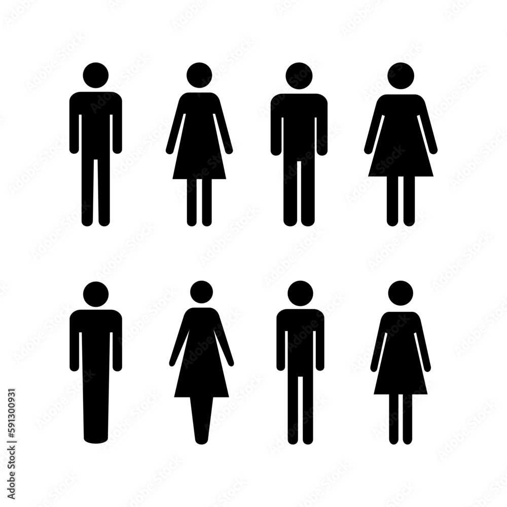 Man and woman icon vector illustration. male and female sign and symbol. Girls and boys