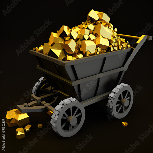 cart with money