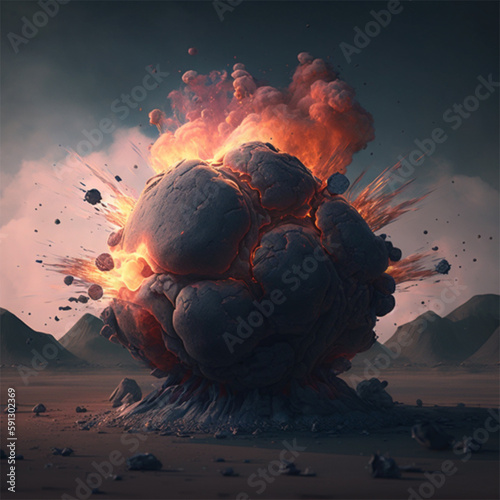 explosion on the beach