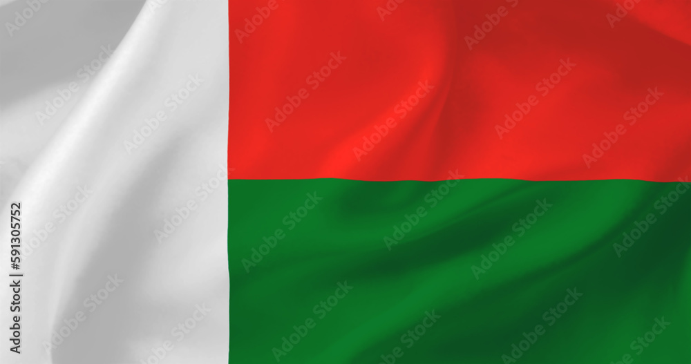 Flag of Madagascar. Flag of Madagascar
with a close-up. The flag is embossed.