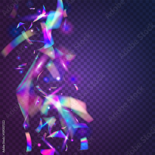 Kaleidoscope Effect. Light Texture. Disco Prism. Digital Art. Violet Metal Background. Rainbow Glare. Fiesta Foil. Retro Vaporwave Serpentine. Blue Kaleidoscope Effect