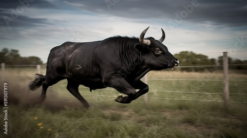 Angus Bull in motion