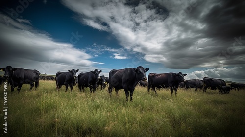 Grazing Angus herd © Emojibb.Family