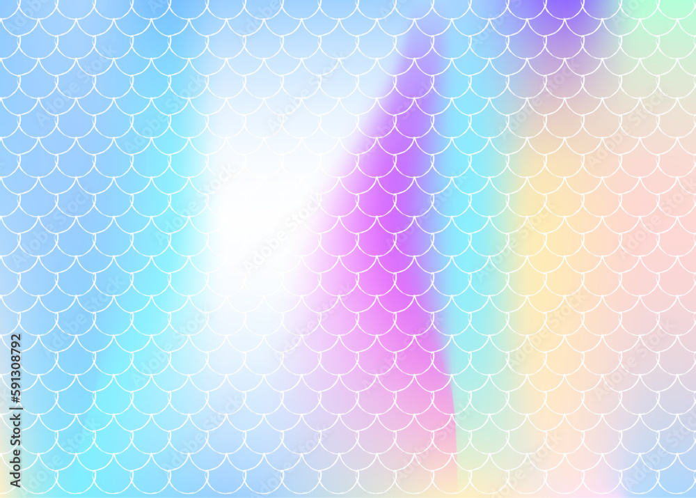 Gradient mermaid background with holographic scales. Gradient mermaid background with holographic scales.