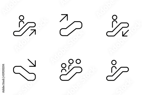 Escalator elevator icon vector sign icons designed in filled, outline, line and stroke style can be used for web, mobile, ui