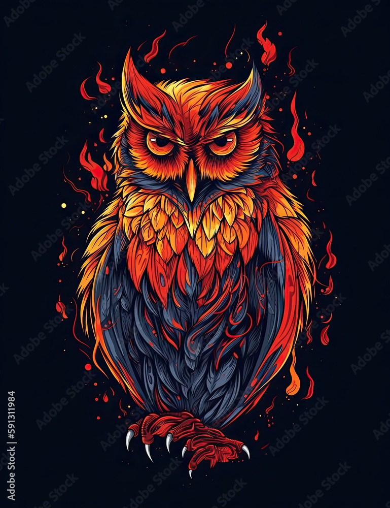 Owl Logo, Paint, Water Color, Graphic Design, Logo Design, T Shirt Design. Generative AI Owl Logo, Paint, Water Color, Graphic Design, Logo Design, T Shirt Design. Generative AI