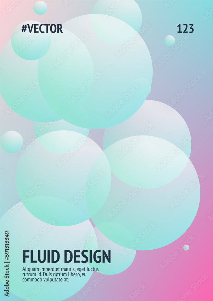 Fluid poster with round shapes. Fluid poster with round shapes.