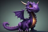 purple dragon perched on a table. Generative AI
