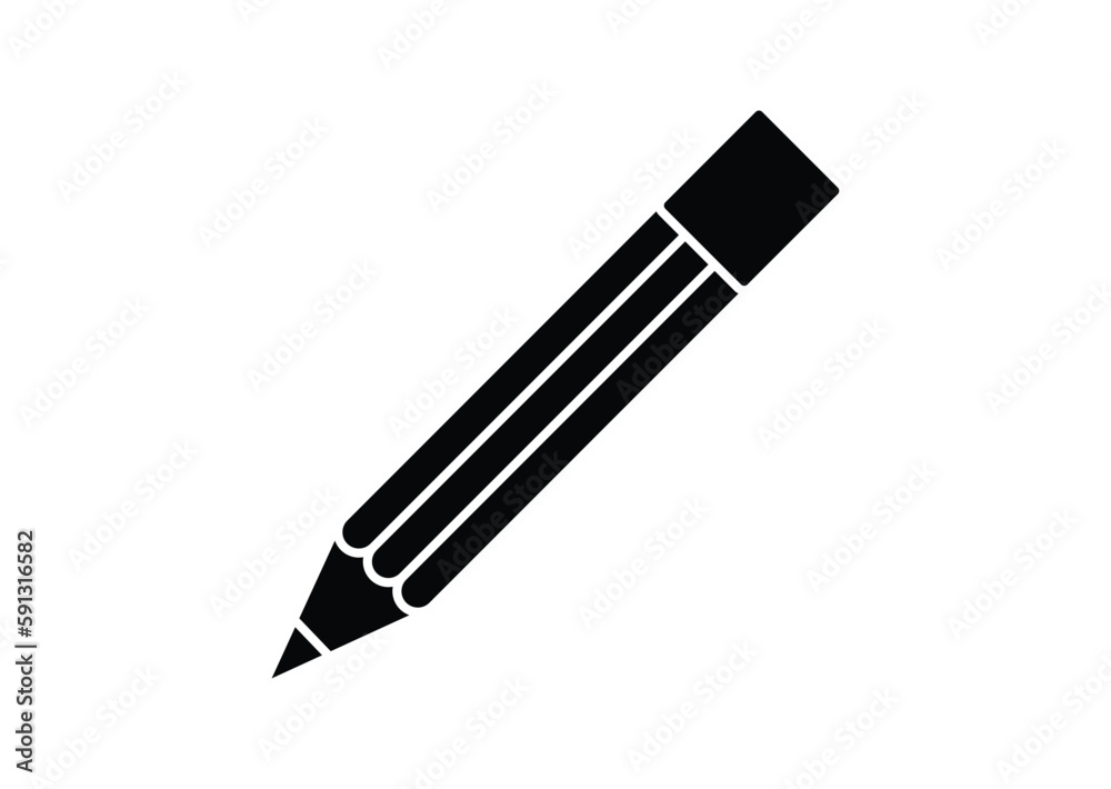 pencil and eraser black and white icon pencil and eraser black and white icon