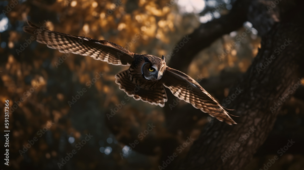 Obraz premium owl in flight