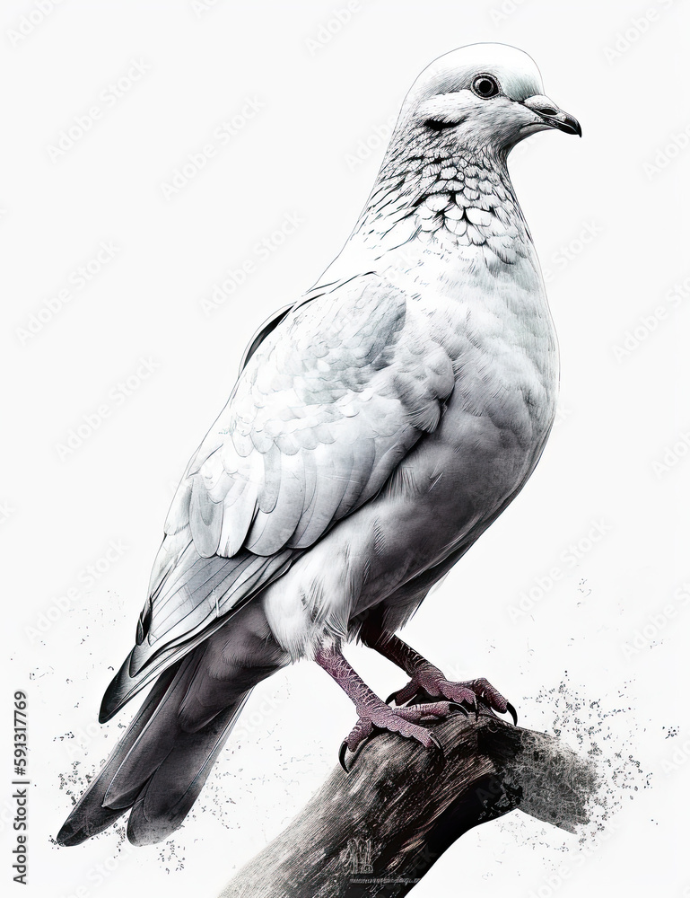 Fototapeta premium Dove, Watercolor, Bird, Logo, Beautiful. Generative AI