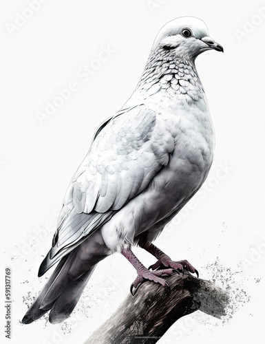 Dove, Watercolor, Bird, Logo, Beautiful. Generative AI