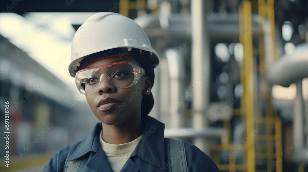 Empowered worker in industry with vision of the future Empowered worker in industry with vision of the future