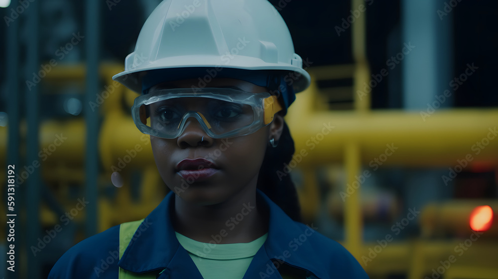 Empowered worker in industry with vision of the future Empowered worker in industry with vision of the future