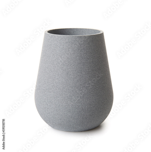 Decorative plaster vase isolated on white background