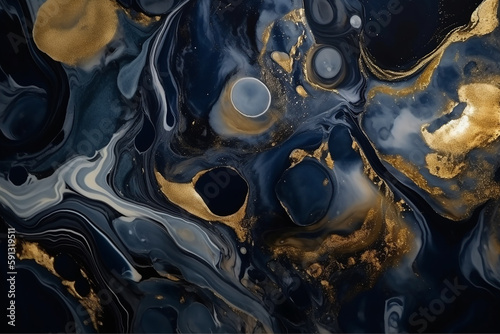 textura de marmore azul com dourado arte abstrata