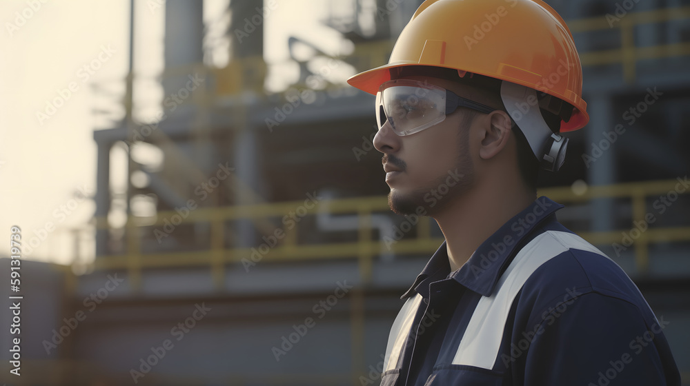 Empowered worker in industry with vision of the future