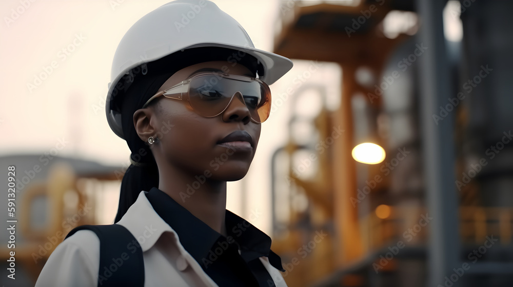 Empowered worker in industry with vision of the future Empowered worker in industry with vision of the future
