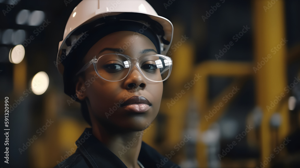 Empowered worker in industry with vision of the future Empowered worker in industry with vision of the future