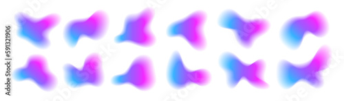 Fluid shapes, blurry liquid forms, abstract wavy design elements, dynamic watercolor blob effect. Vector illustration.
