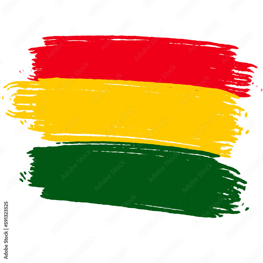 Obraz premium Abstract Brush Stroke African Red, Yellow and Green Colors for Juneteenth