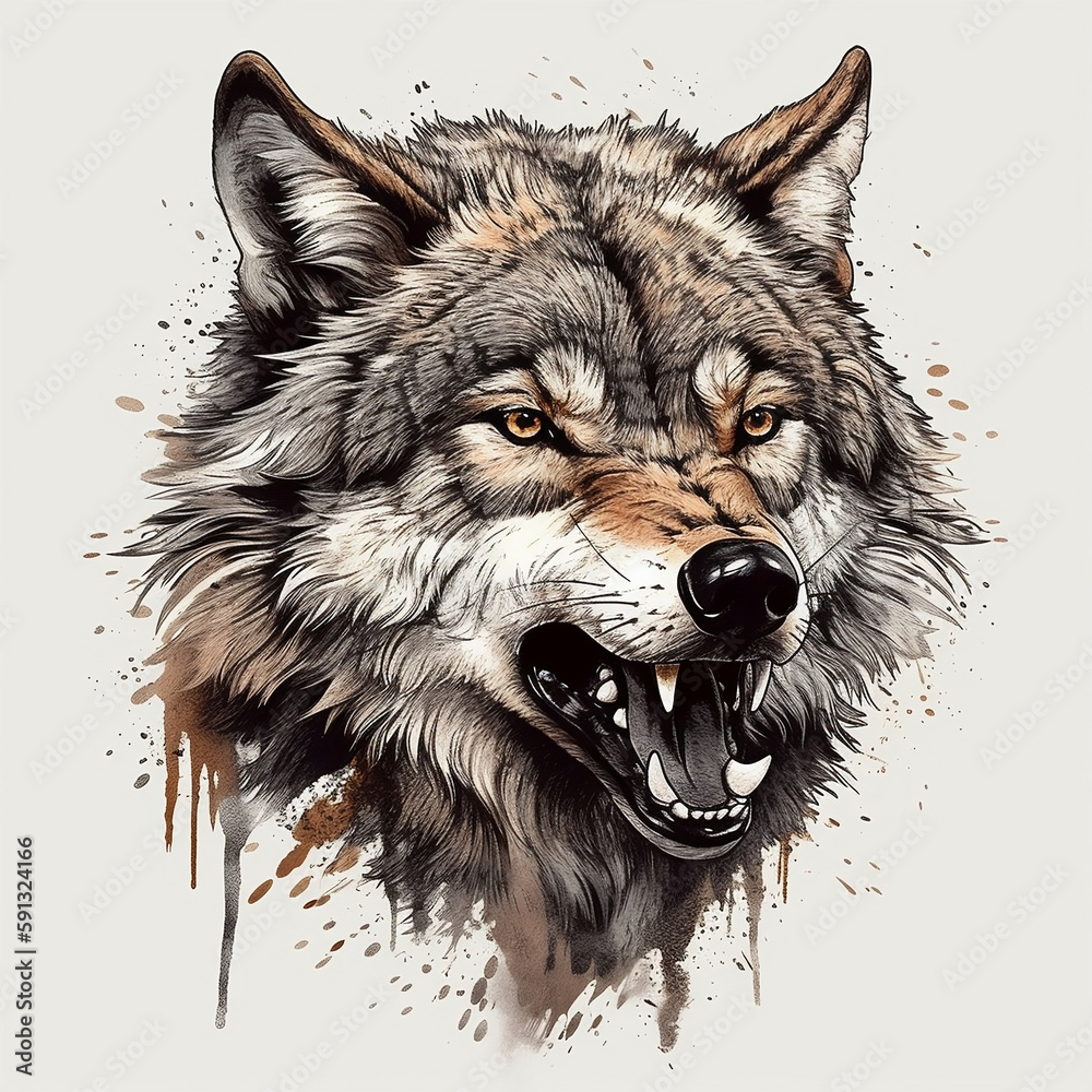 wolf head portrait