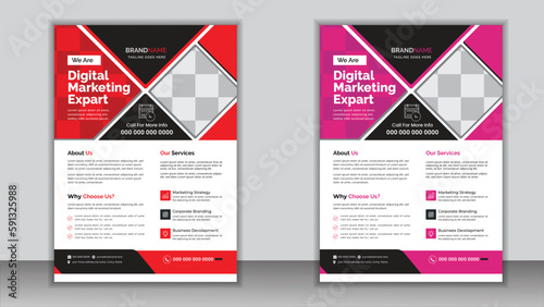 Corporate & Business A4 Flyer Creative Template Design and professional business Brochure flyer layout vector and digital marketing cover, annual report, poster, flyer design.