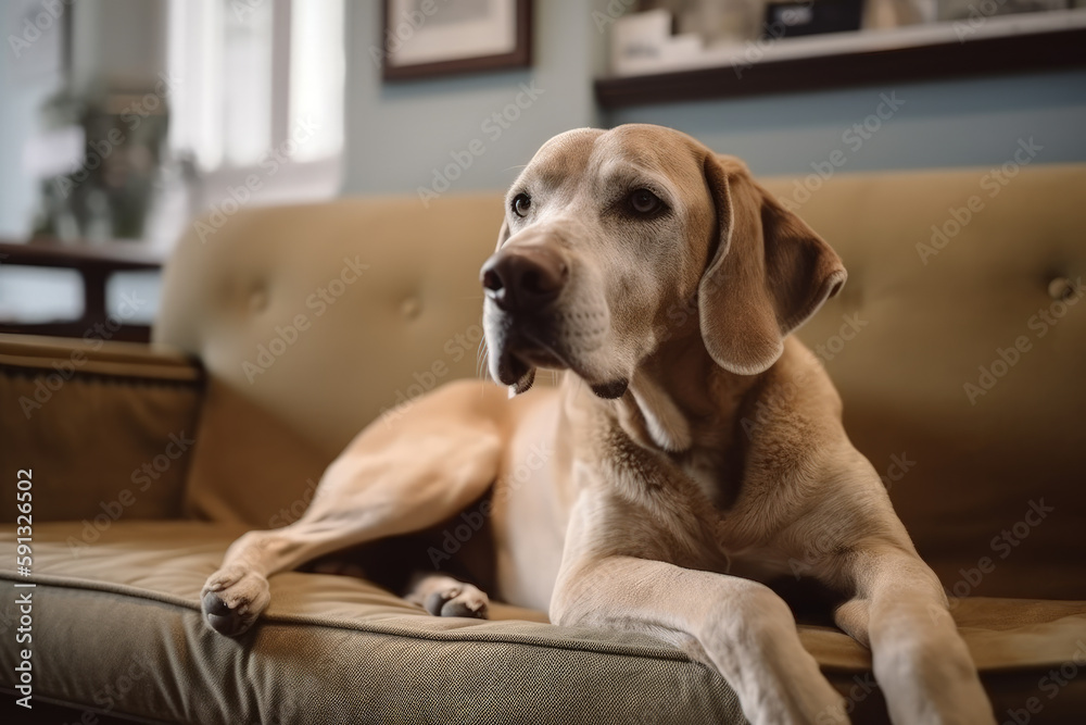 dog pet resting on the couch generative ai dog pet resting on the couch generative ai