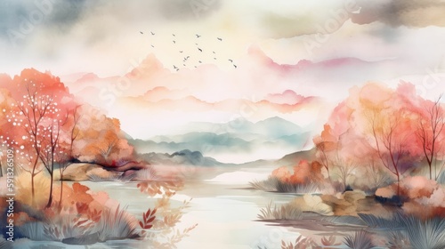 Watercolor Landscape Wallpaper