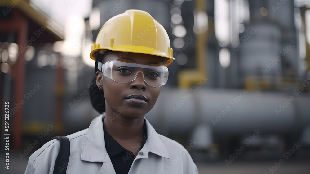 Empowered worker in industry with vision of the future Empowered worker in industry with vision of the future