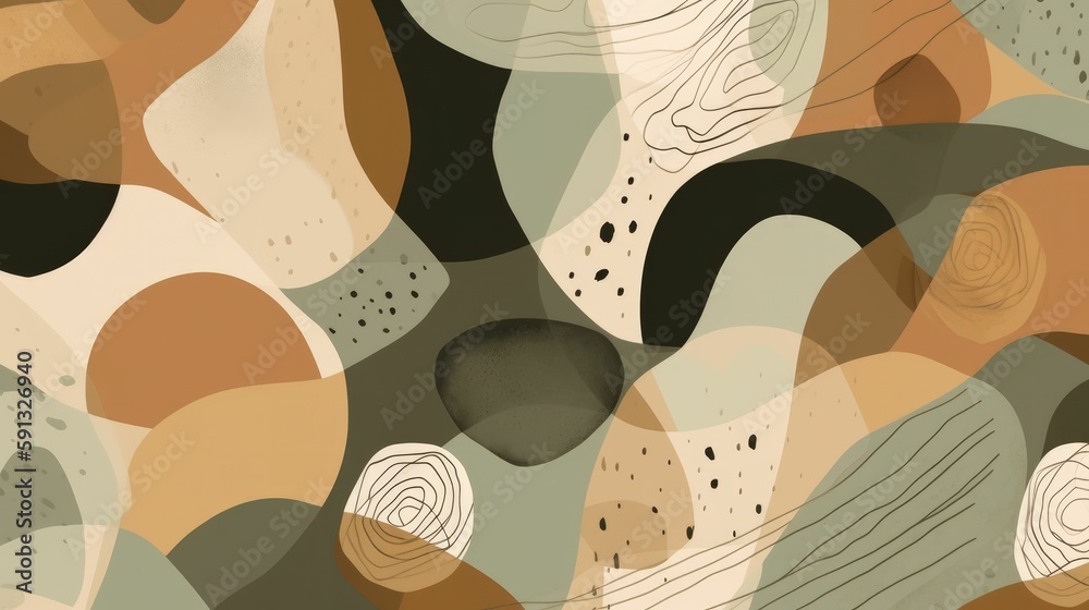 custom made wallpaper toronto digitalAbstract wallpaper of shapes in natural, earthy tones