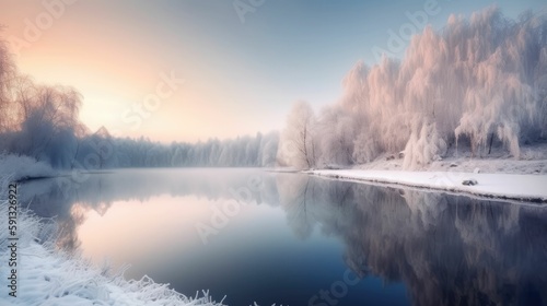 Snowy scene - a serene and frozen winter © Oliver