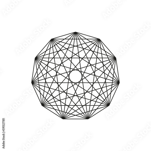 Interlocking, interconnect polygon shape, elemenet. Vector illustration.