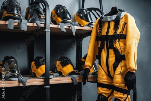biochemical protective yellow suit generative ai