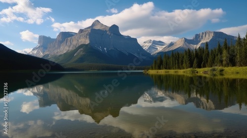 Scenic view of a mountain lake
