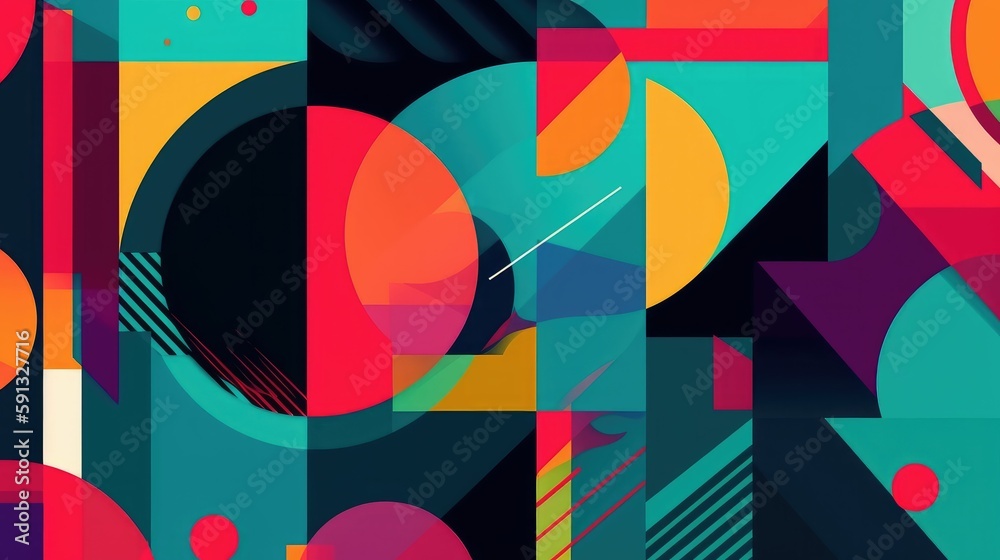 Vibrant abstract wallpaper of simplified shapes and bold lines