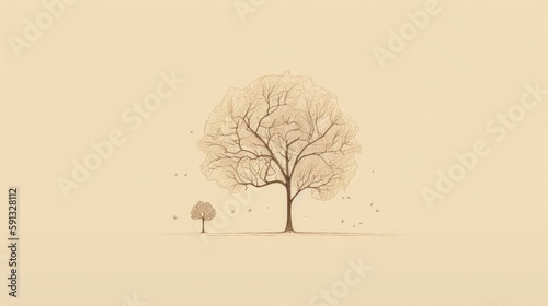 Minimalistic drawings of trees wallpaper © Oliver