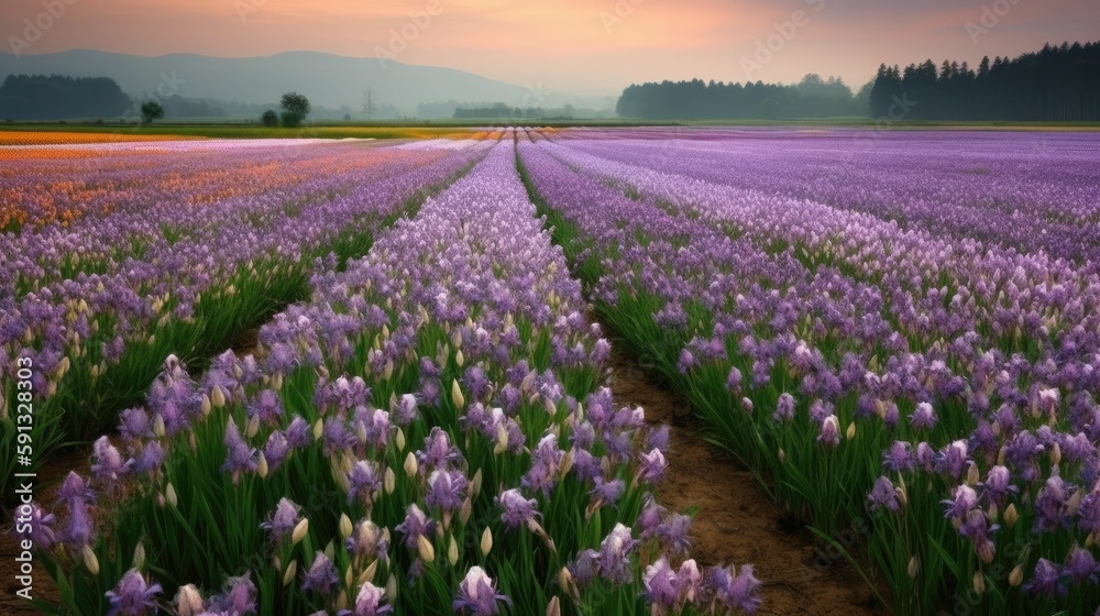 Lavender fields and an old house Lavender fields and an old house