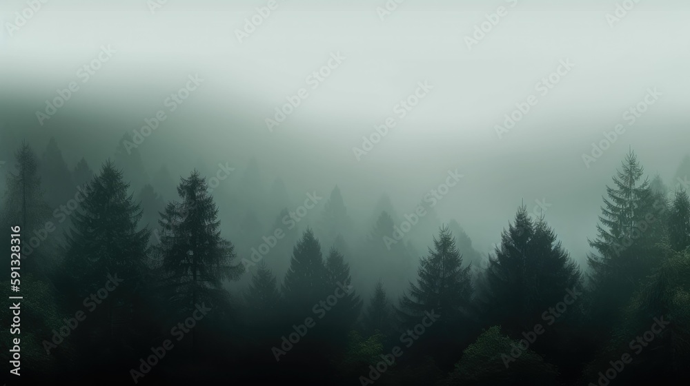 Minimalistic misty forest landscape wallpaper Minimalistic misty forest landscape wallpaper